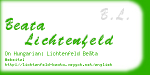 beata lichtenfeld business card